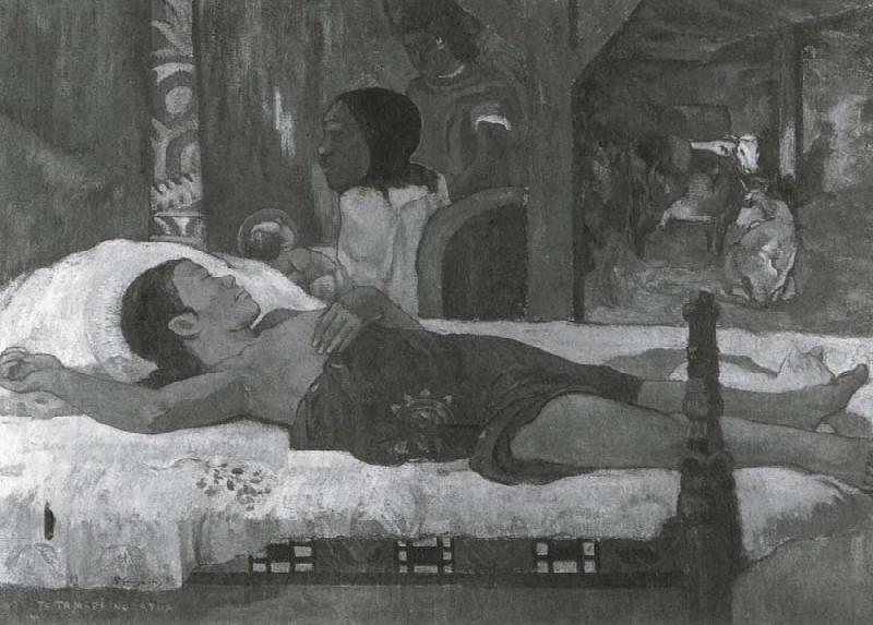 Paul Gauguin Die Geburt-Te Tamari no atua Norge oil painting art